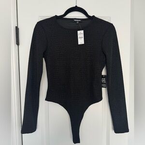 Express black textured bodysuit